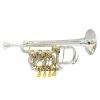 Elite Rotary Valve Piccolo Trumpet - Silver & Gold
