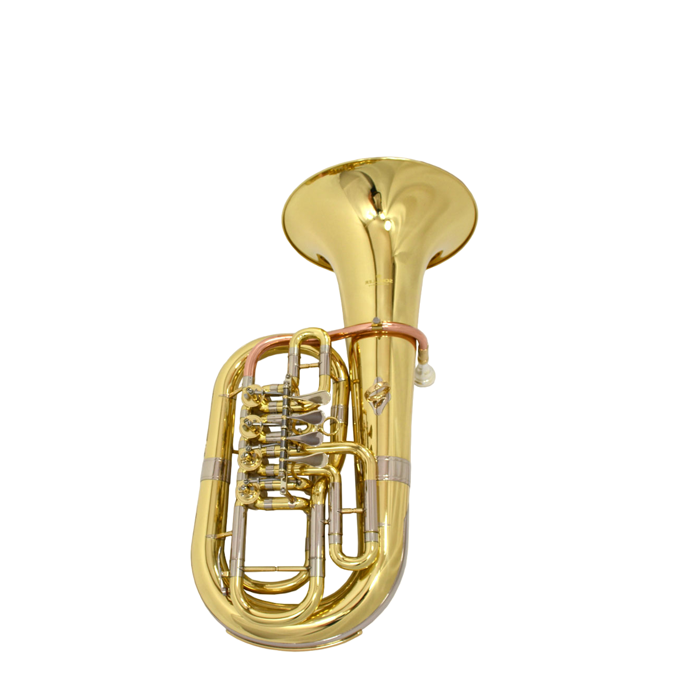 Rotary valve outlet euphonium