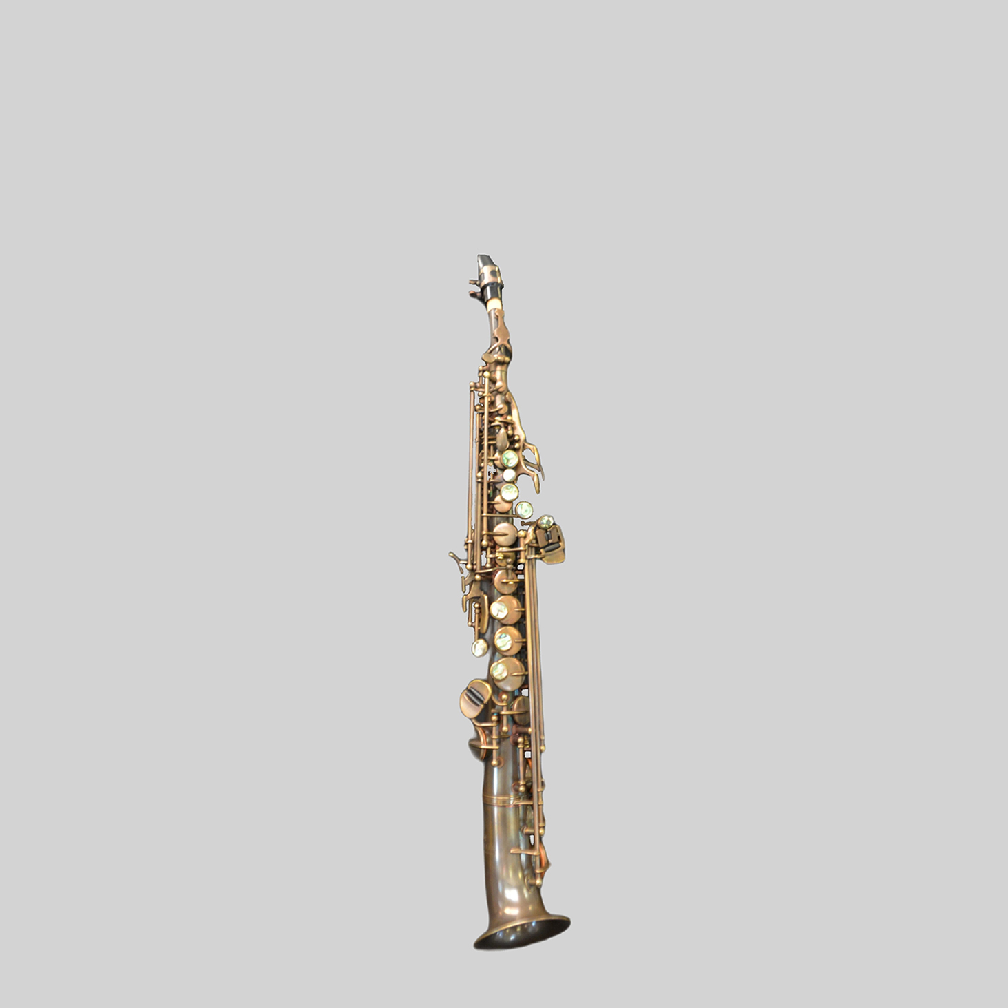 Elite V Semi Curved Soprano Saxophone Aged Brass Plate