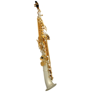 La Premiere Soprano Semi-Curved Saxophone Silver Satin W/ Gold Keys