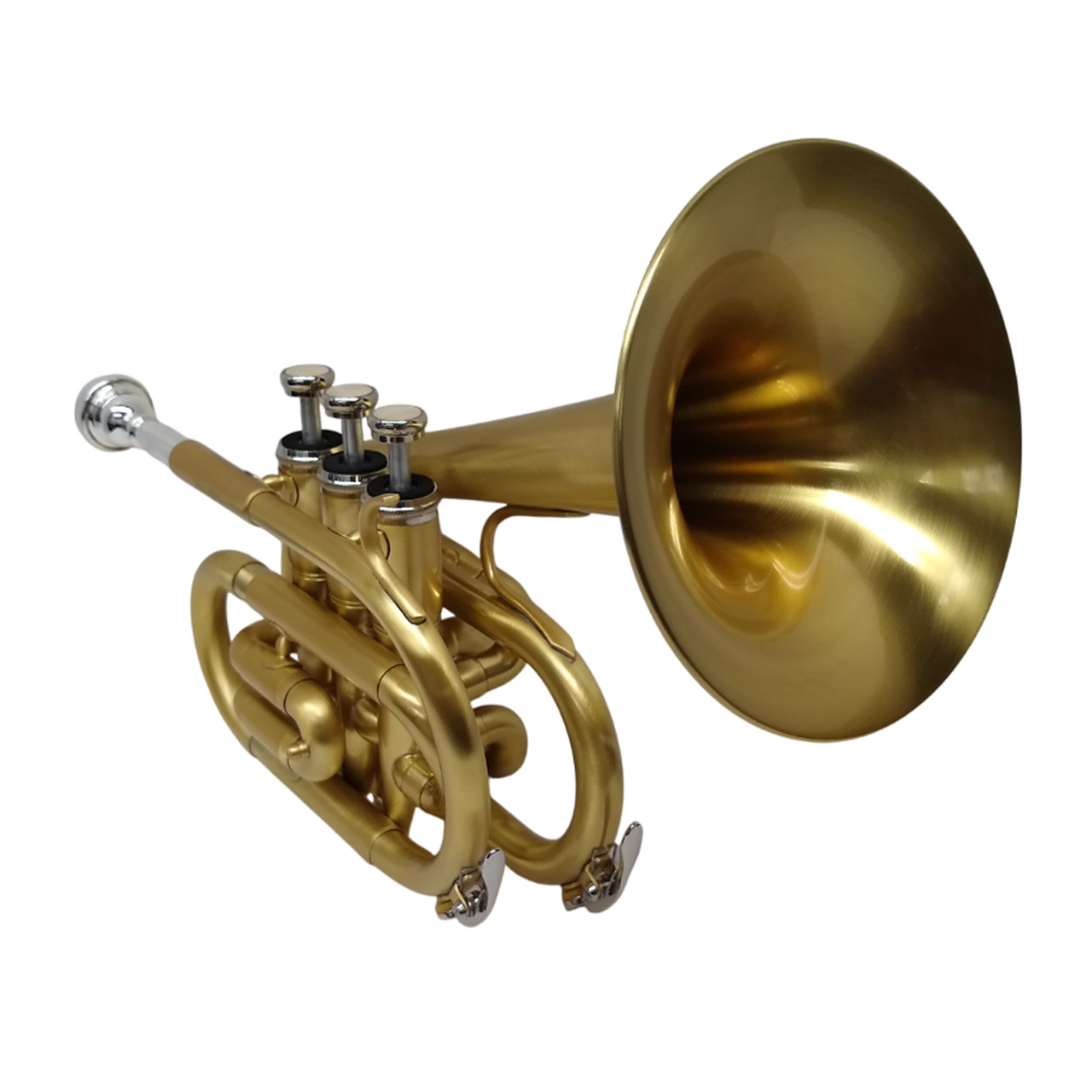 Bandleader Pocket Trumpet Brushed Brass - Image 2